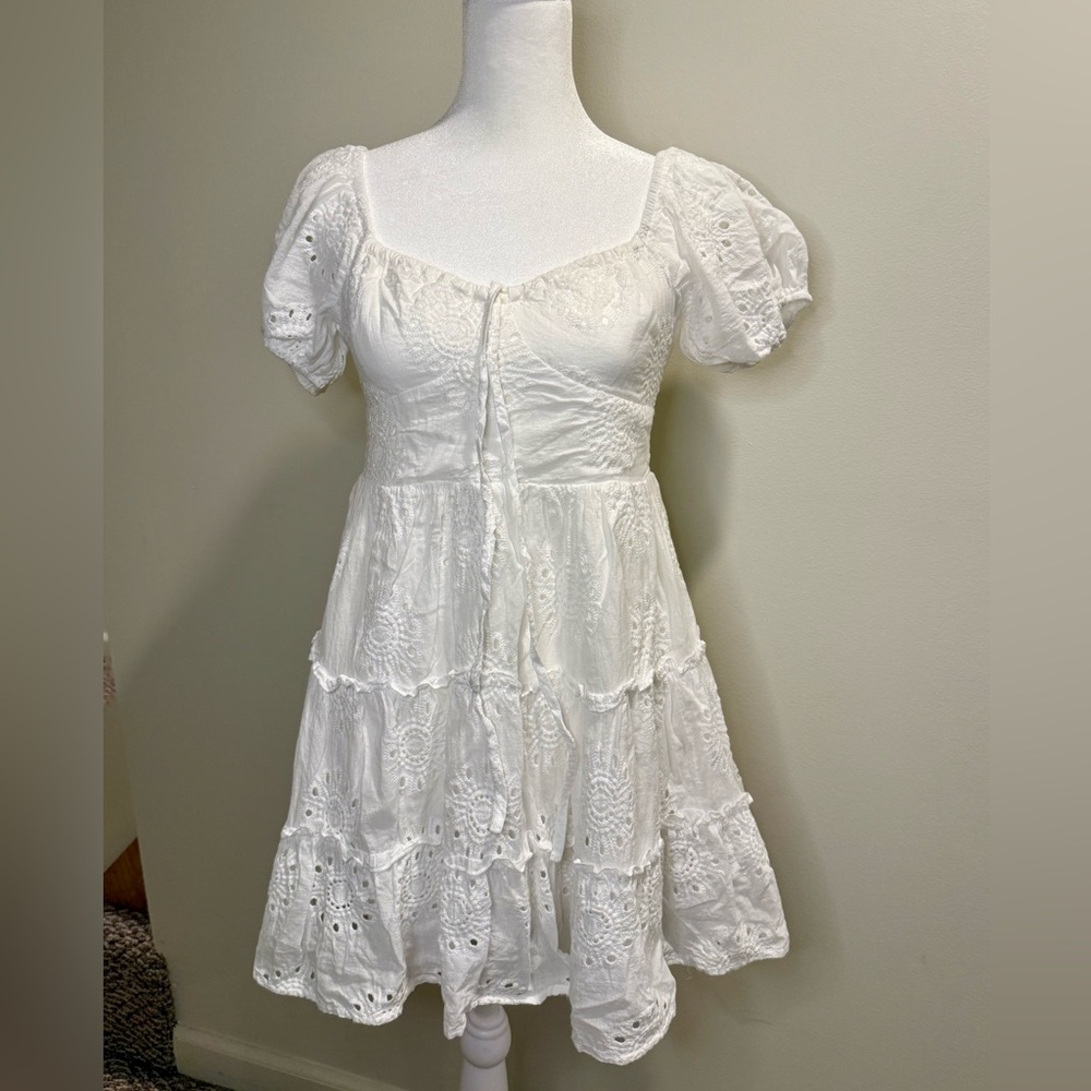 Princess Polly White Eyelet Mini Dress